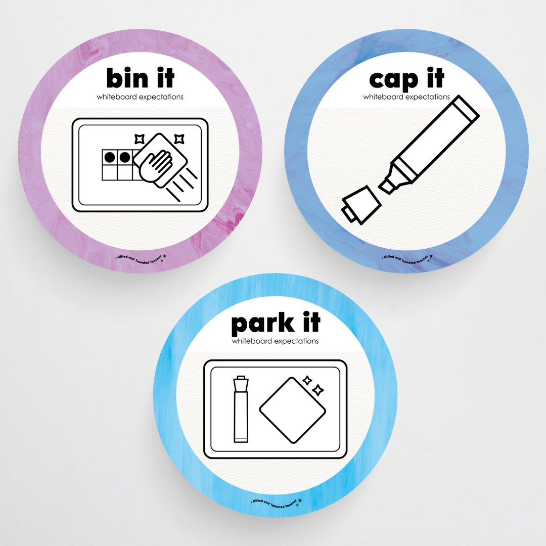 Pete Cromer: Mini Whiteboard Expectations, Prompts and Cues: Circle Icons - Sea Life Classroom Decor - Teacher Resources & Classroom Decor