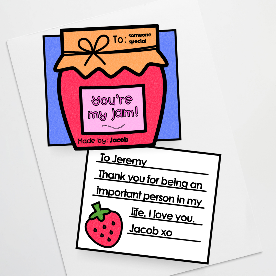 You're My Jam Father's Day Cards for the Classroom