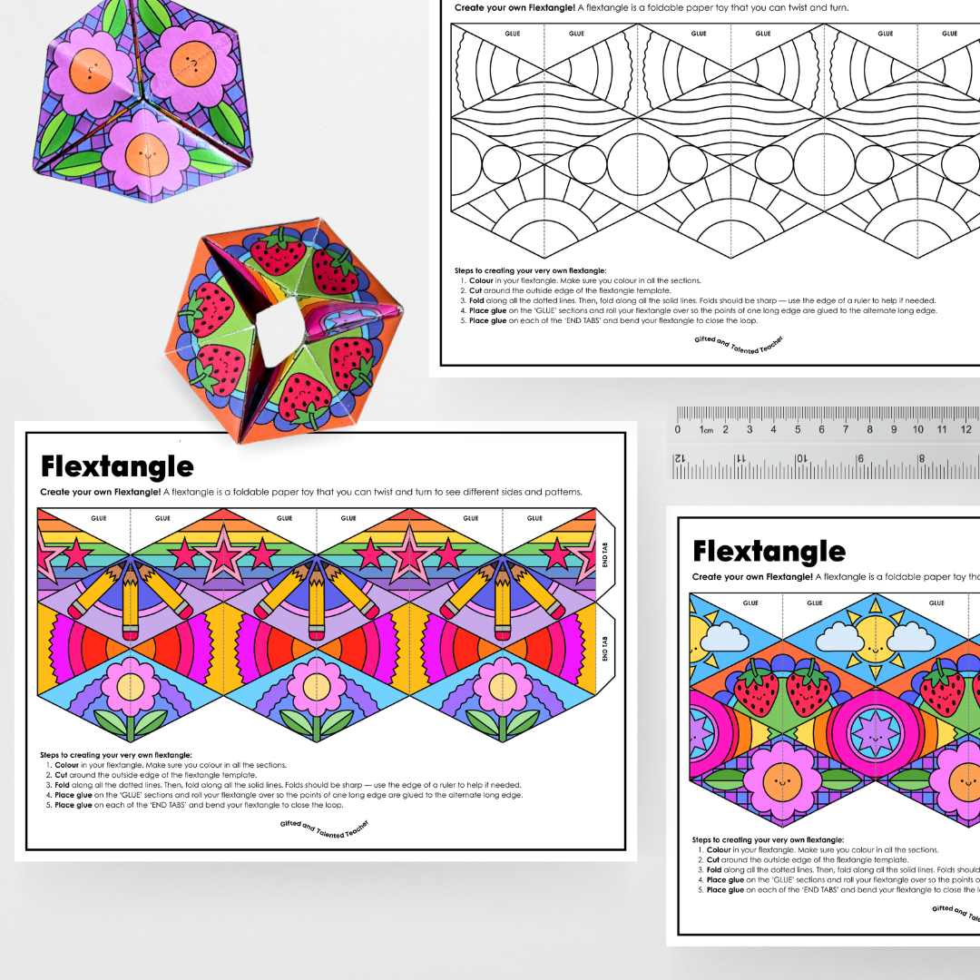 Flextangle Patterns Spring Flextangle and Kaleidocycle Origami Paper Toy - Classroom Activity