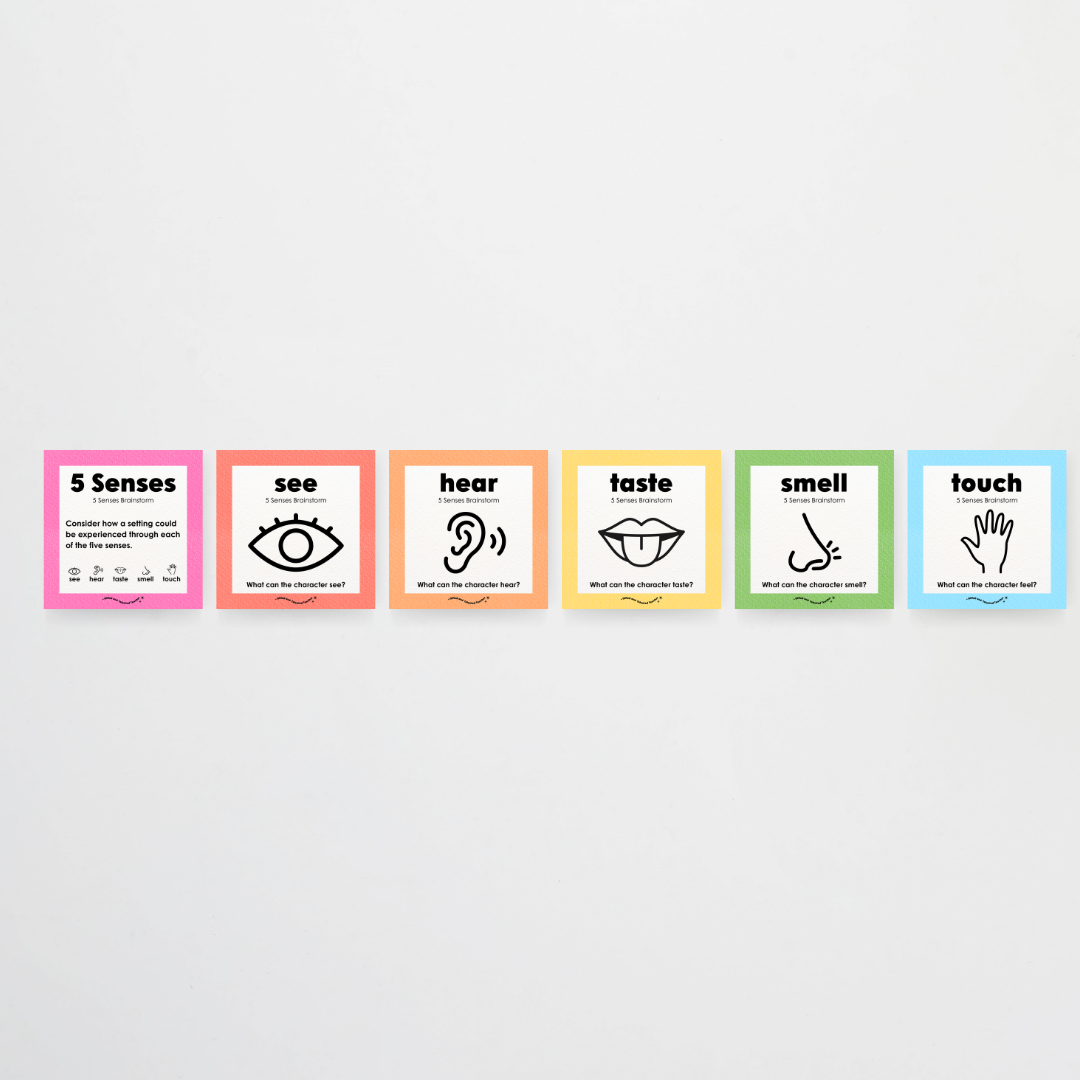 5 Senses Brainstorm Posters - Rainbow Classroom Decor
