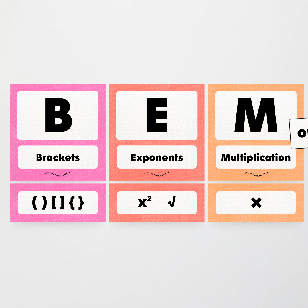 BEMDAS Order of Operations - Rainbow Classroom Decor - Teacher Resources & Classroom Decor