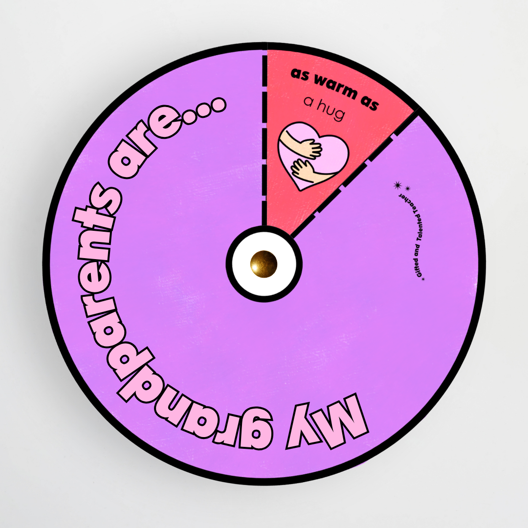 Grandparents’ Day Spin Wheel Craft: Figurative Language Simile Writing Activity - Teacher Resources & Classroom Decor