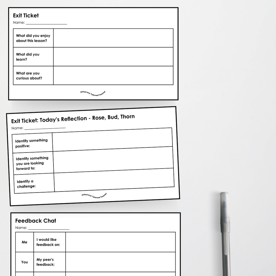 Exit Tickets: Self-Assessment, Peer Assessment and Teacher Assessment