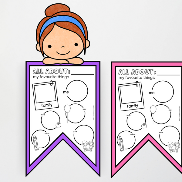 Back to School - All About Me: Slides and Flag Bunting Activity - Lower Grades - Teacher Resources & Classroom Decor
