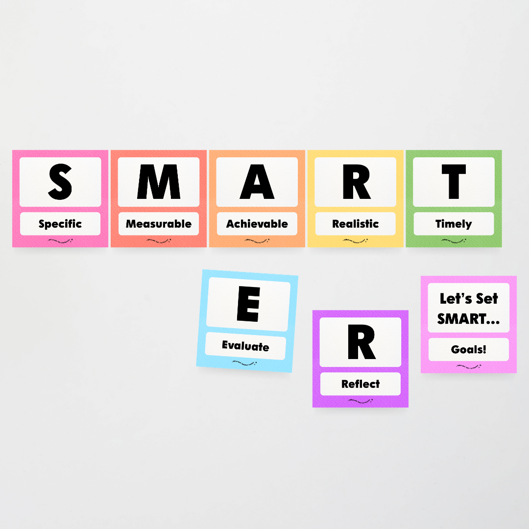 SMART Goal Setting: Wall Display - Rainbow Classroom Decor - Teacher Resources & Classroom Decor