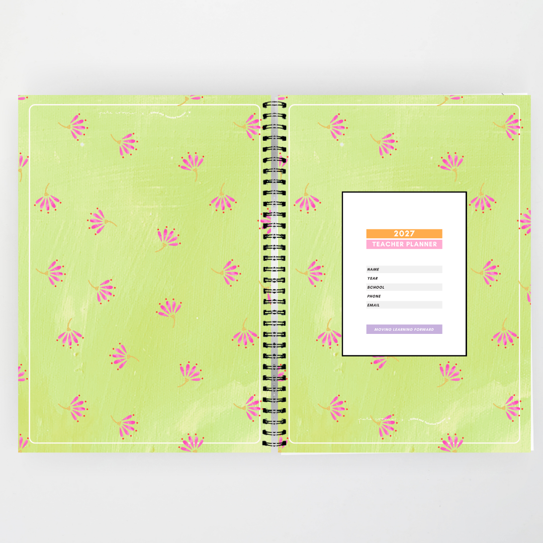 x Pete Cromer 2027 Weekly Teacher Planner: Rainbow Lorikeet - Australian Fauna and Flora Classroom Decor