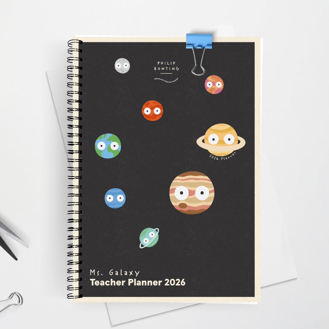 x Philip Bunting: 2026 Weekly Teacher Planner - Watch this Space Classroom Decor