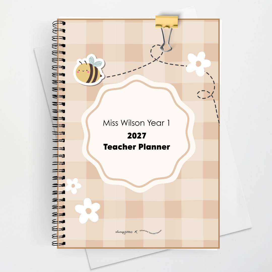 2027 Weekly Teacher Planner: Daisy Gingham - Farmers Market Classroom Decor