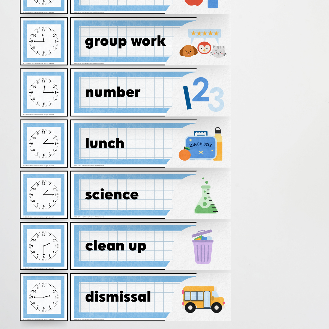 Visual Timetable Daily Schedule - Rainbow Classroom Decor