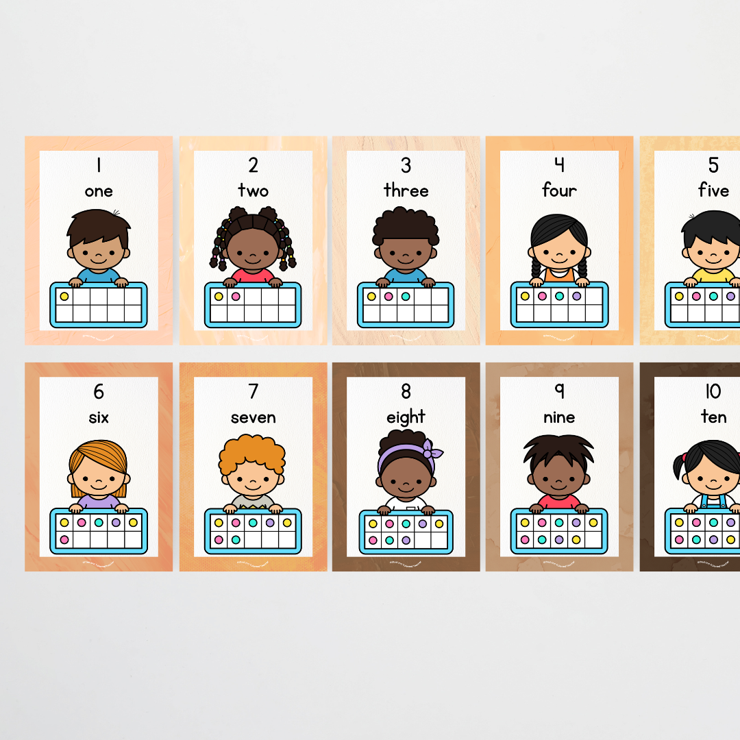 Ten Frames Posters - Place Value Posters: Numbers 0-20 Neutral Classroom Decor