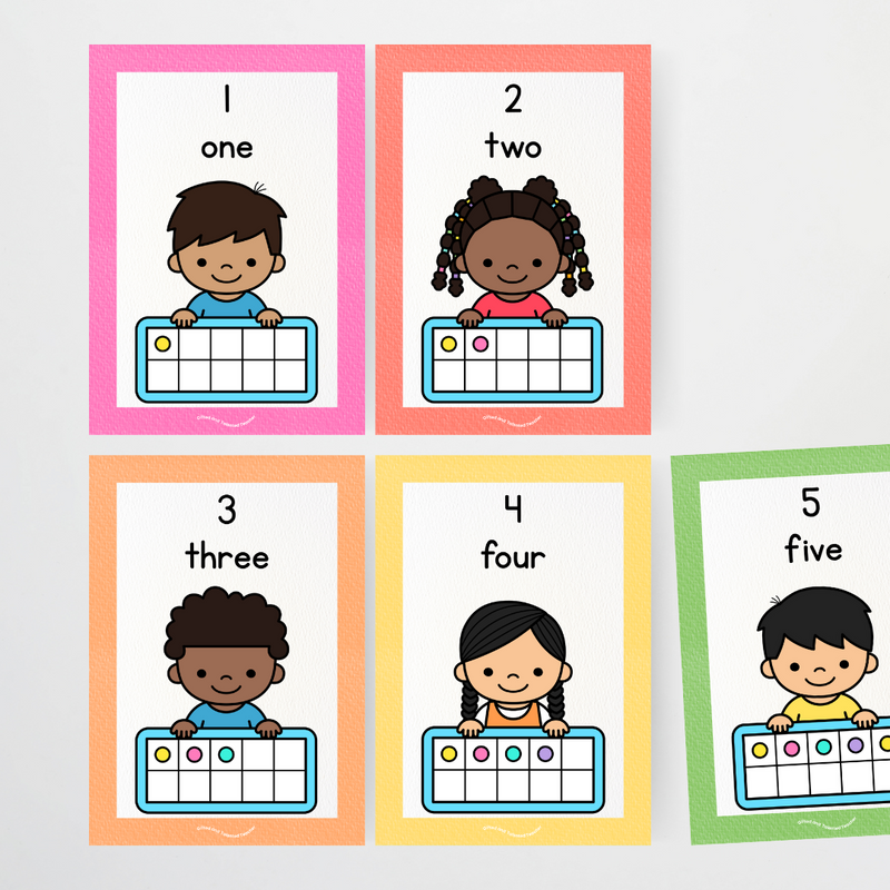 Ten Frames Posters - Place Value Posters: Rainbow Classroom Decor