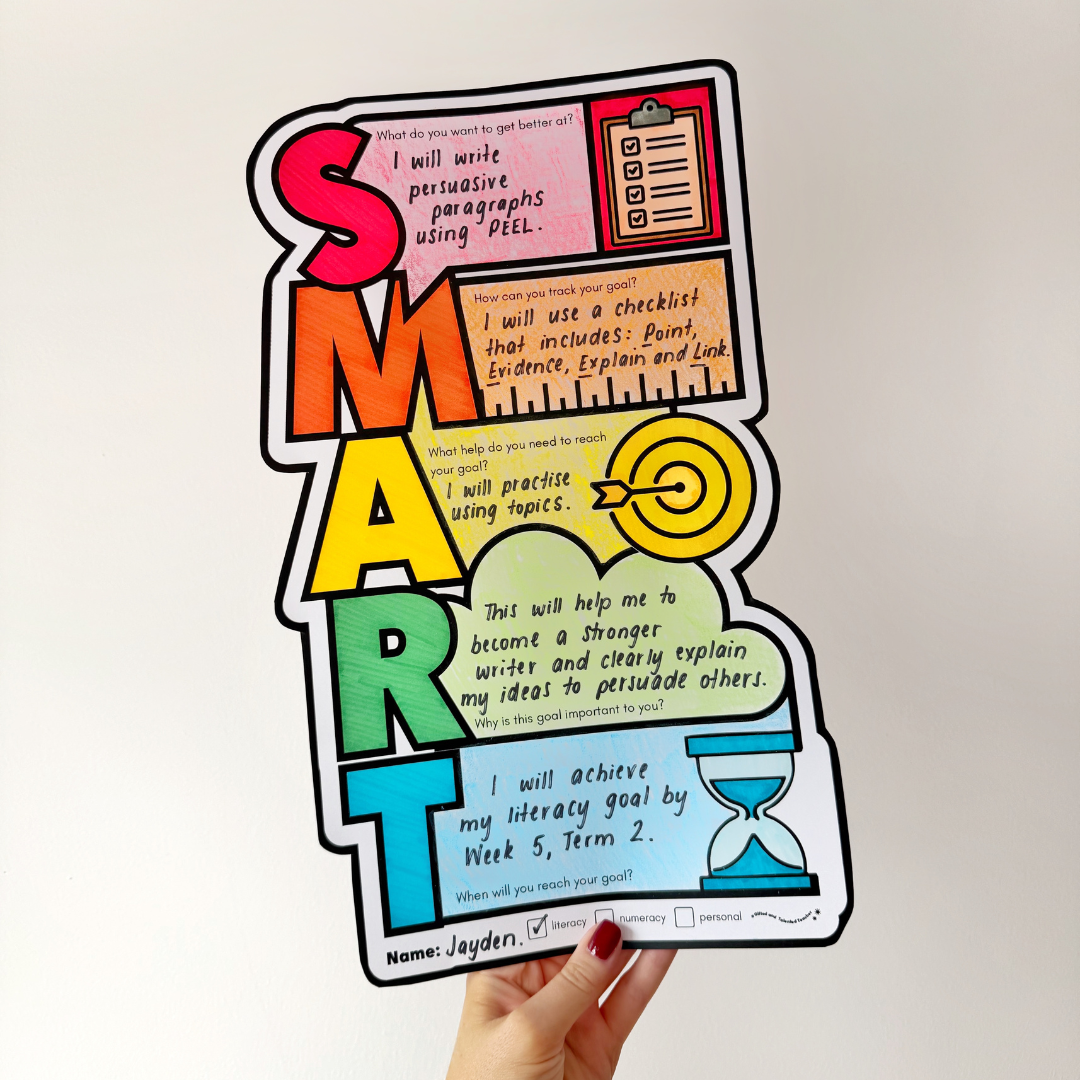 SMART Goal Setting: Student Activity Teacher Resource - Rainbow Classroom Decor - Teacher Resources & Classroom Decor