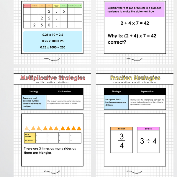 Additive, Multiplicative and Fraction Strategies Bundle - All Grades