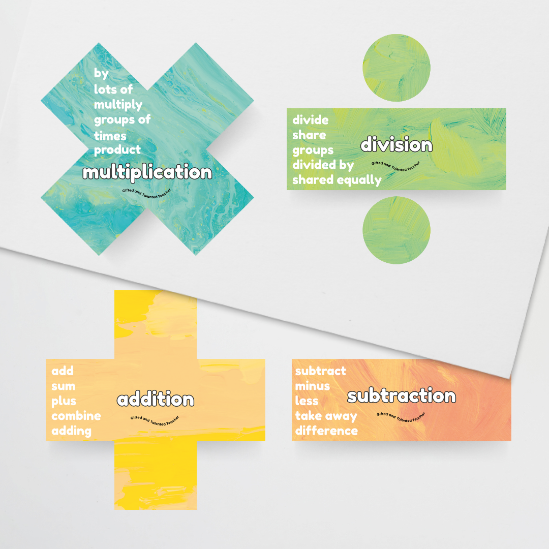 Pete Cromer: Maths Symbols and Vocabulary - Sea Life Classroom Decor