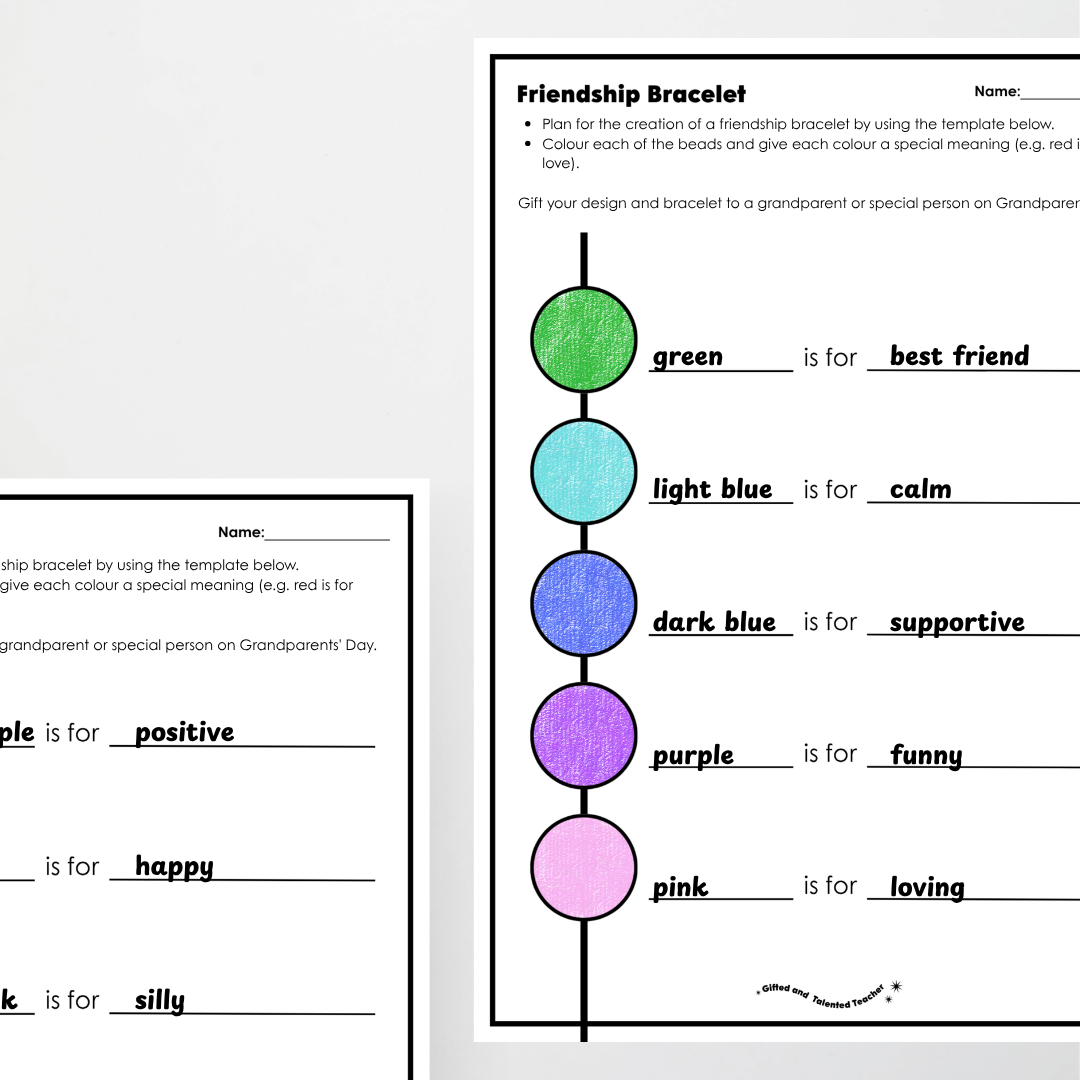 Friendship Bracelet Activity - Grandparents' Day - Teacher Resources & Classroom Decor