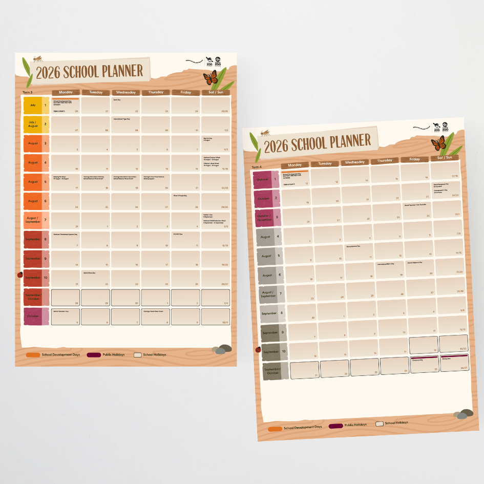 Taronga Zoo: 2026 School Planner - Taronga Zoo Classroom Decor - Teacher Resources & Classroom Decor