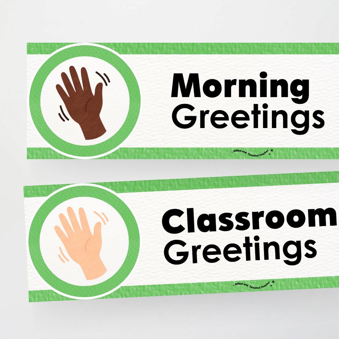 Morning Greetings - Leafy Greens Classroom Decor