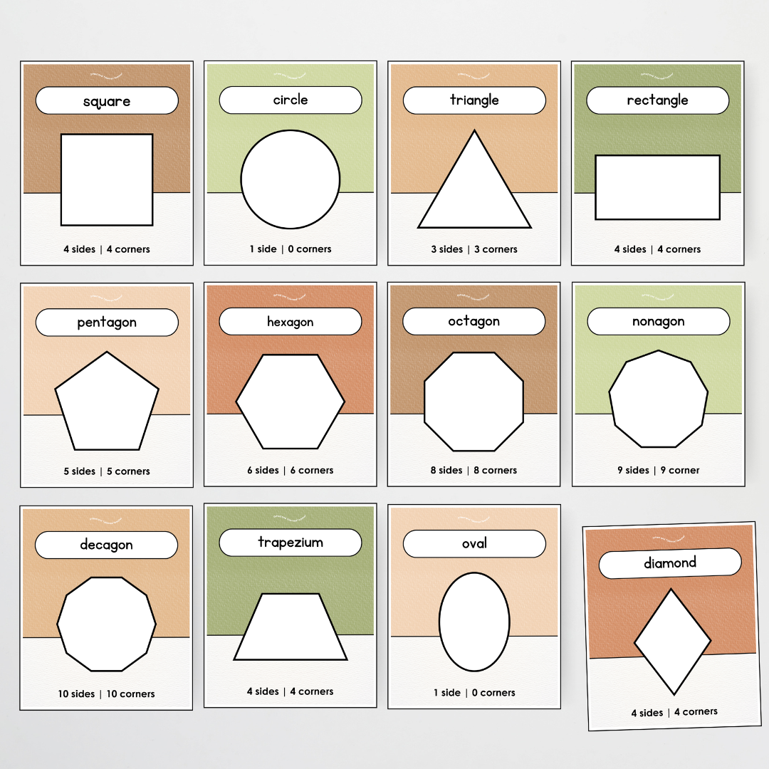 2D Shapes Posters - Woodland Classroom Decor