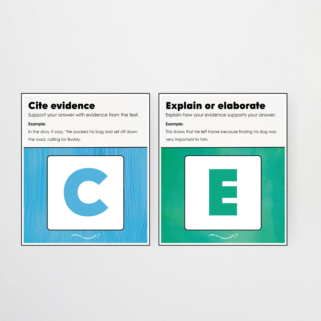 RACE Writing Strategy Poster Set - Insect Life Classroom Decor