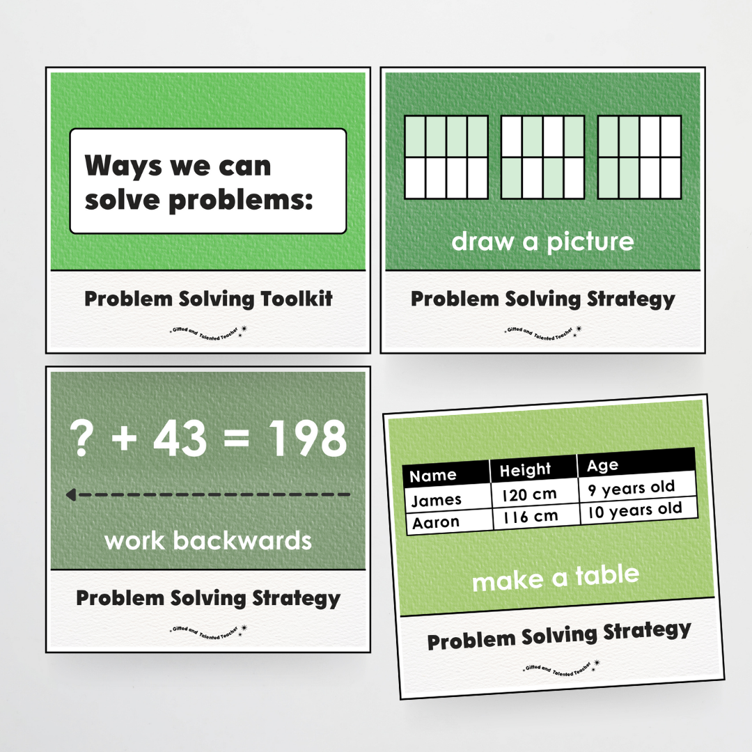 Upper Grades Problem Solving Strategy Toolkit - Leafy Greens Classroom Decor