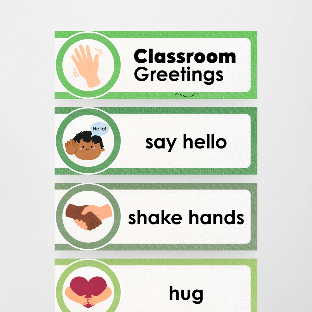 Morning Greetings - Leafy Greens Classroom Decor