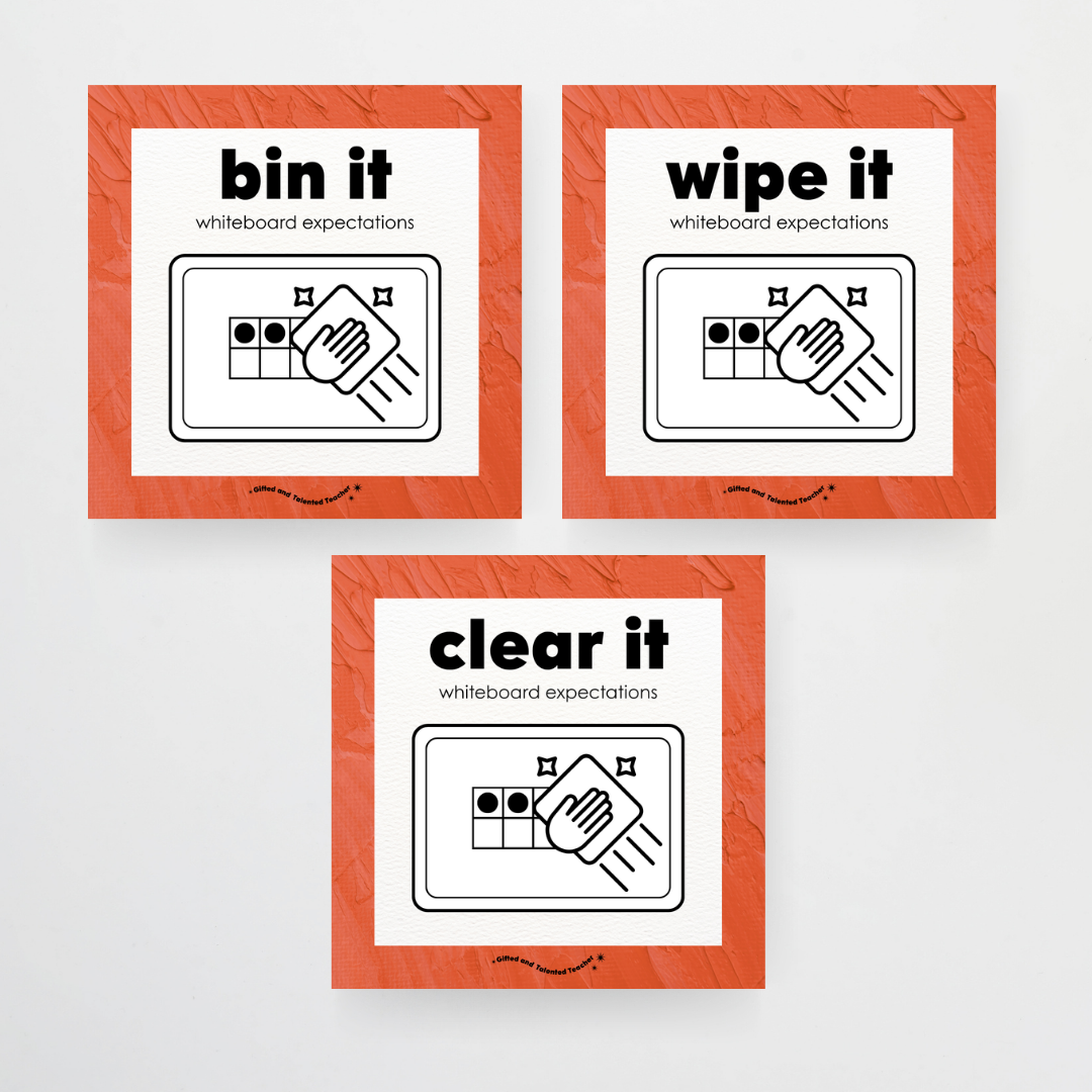 Mini Whiteboard Expectations, Prompts and Cues: Square Icons - North America Classroom Decor - Teacher Resources & Classroom Decor