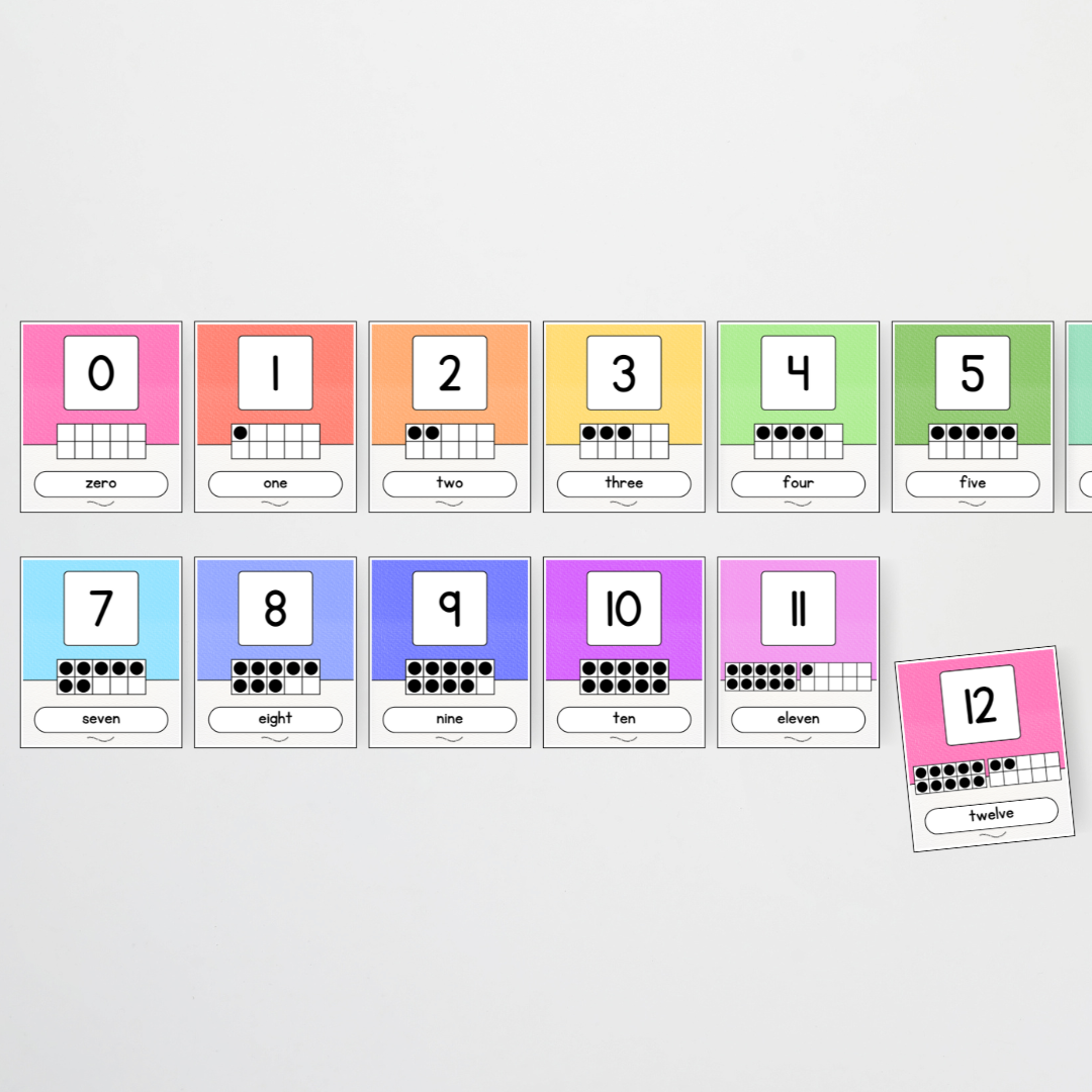 Ten Frames Number Posters - Radiant Rainbow Classroom Decor