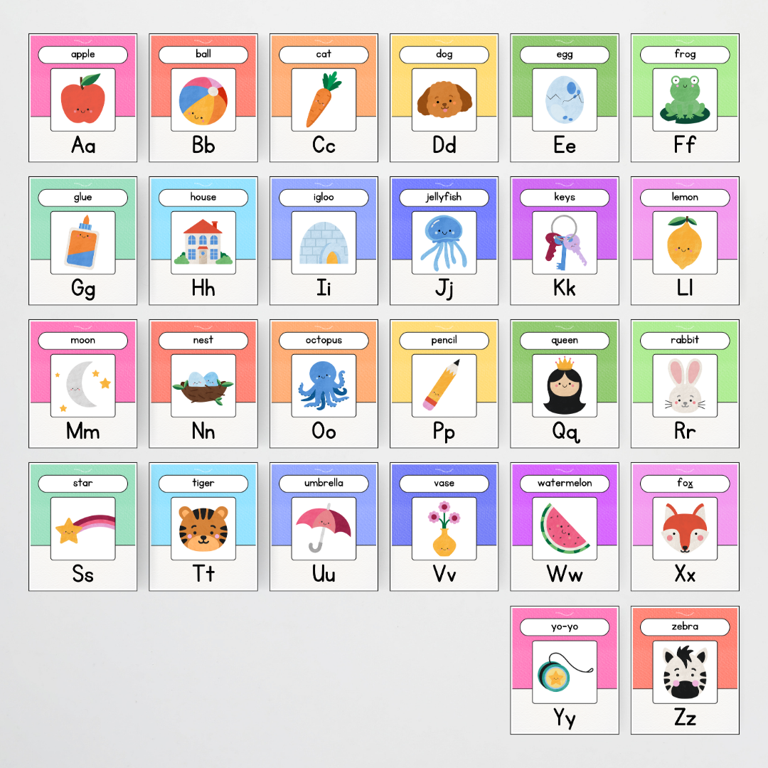 Alphabet Posters - Rainbow Classroom Decor