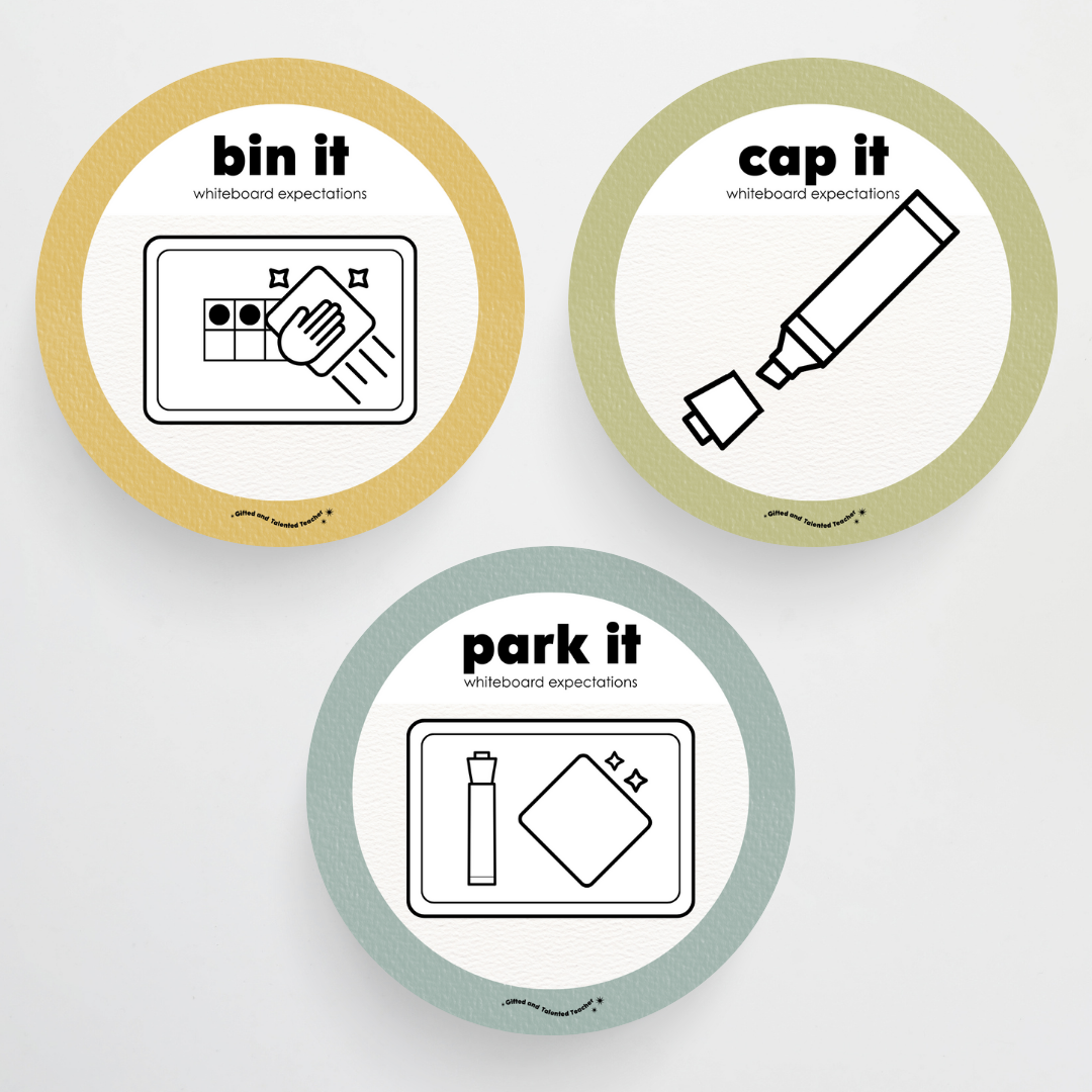 Mini Whiteboard Expectations, Prompts and Cues: Circle Icons - Farmers Market Classroom Decor - Teacher Resources & Classroom Decor