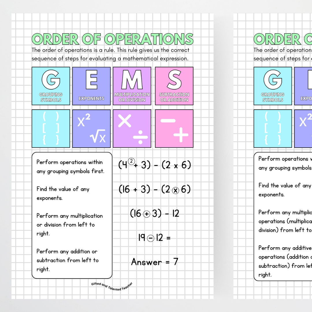 Order of Operations: GEMS or GEMA