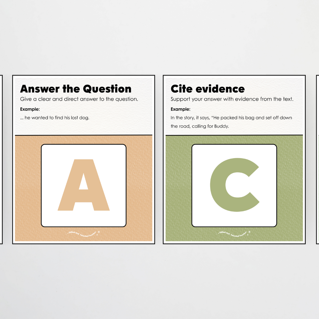 RACE Writing Strategy Poster Set - Woodland Classroom Decor - Teacher Resources & Classroom Decor