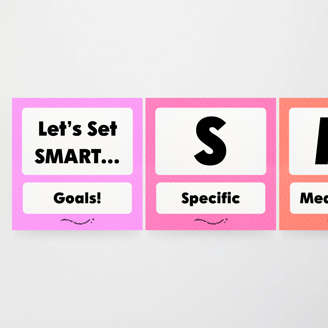 SMART Goal Setting: Wall Display - Rainbow Classroom Decor - Teacher Resources & Classroom Decor