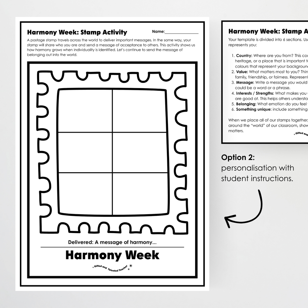 Harmony Day and Harmony Week: Stamp Design and Student Activity - Teacher Resources & Classroom Decor