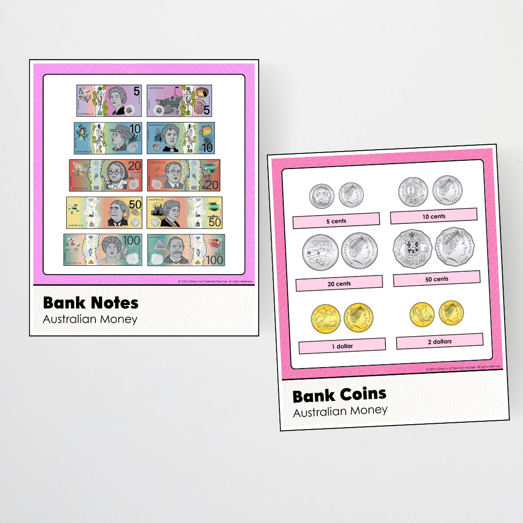 Australian Money Posters - Rainbow Classroom Decor