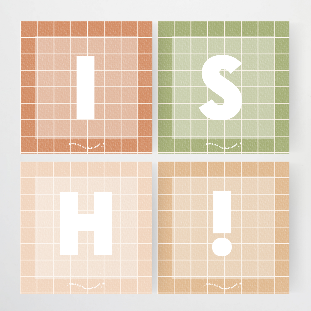 Lettering Tiles - Woodland Classroom Decor