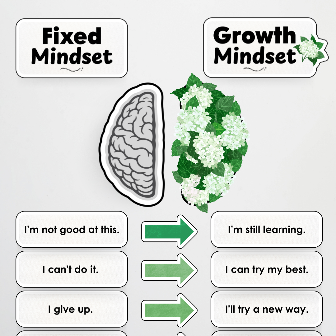 Growth Mindset Posters and Wall Display - Leafy Greens Classroom Decor - Teacher Resources & Classroom Decor