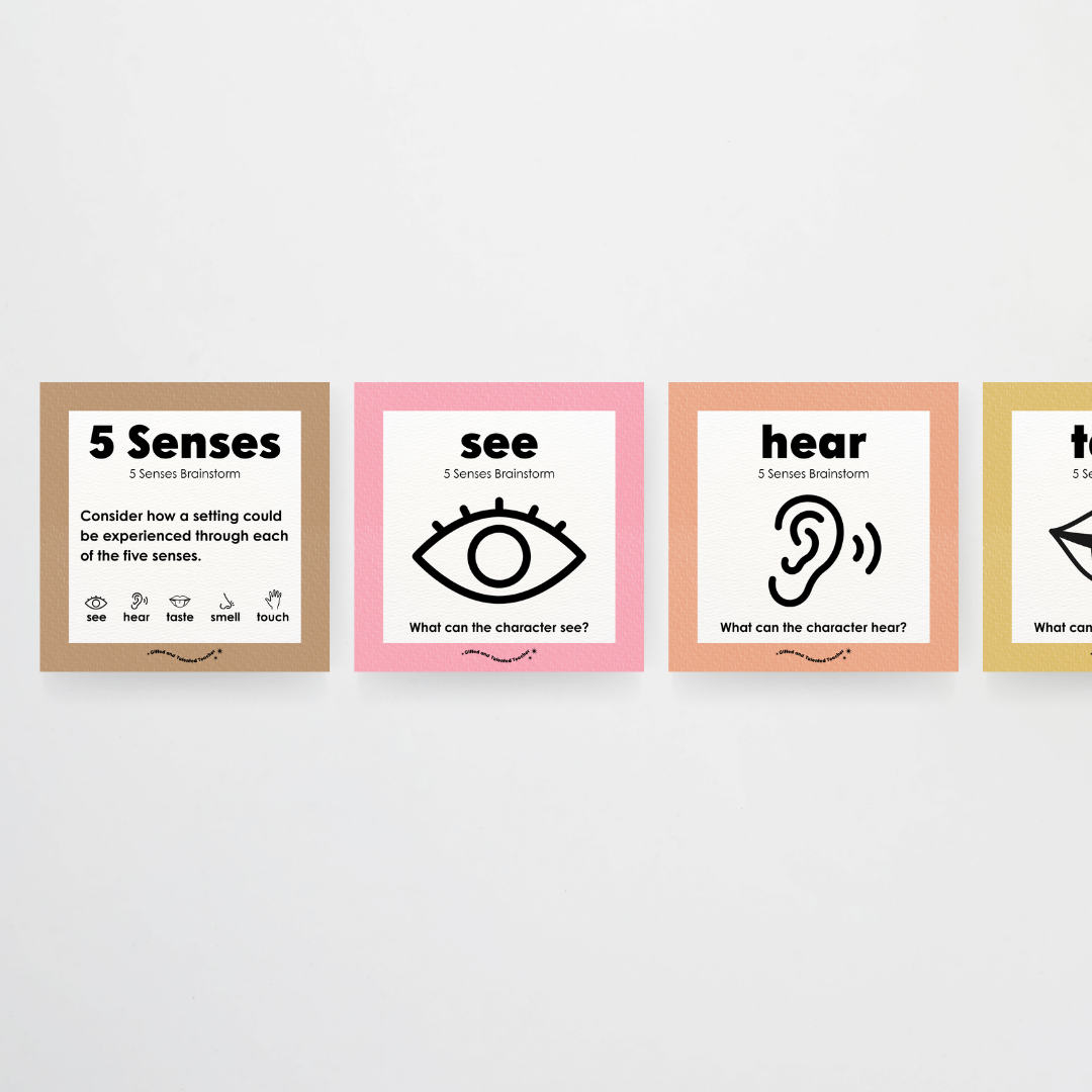 5 Senses Brainstorm Posters - Farmers Market Classroom Decor - Teacher Resources & Classroom Decor
