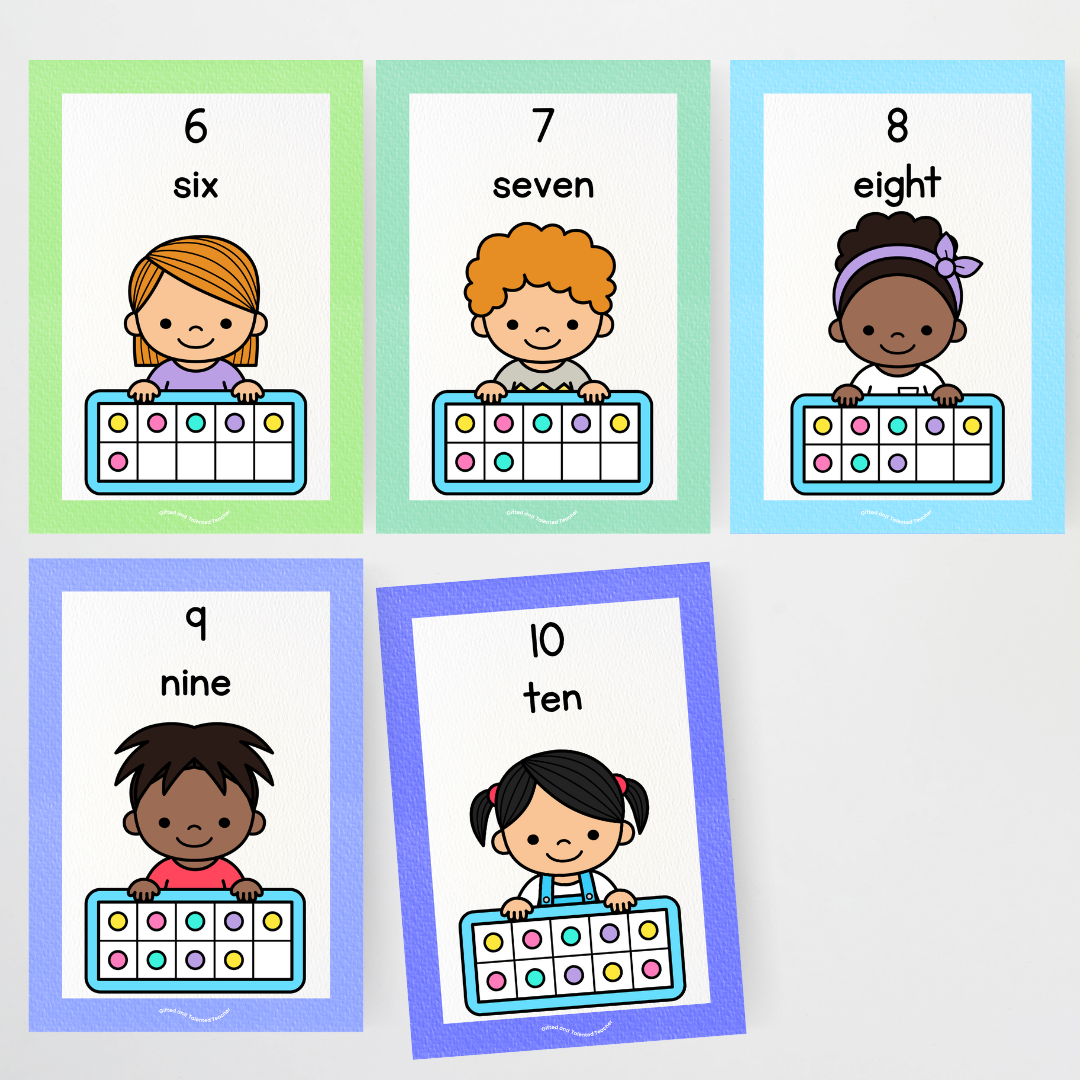 Ten Frames Posters - Place Value Posters: Numbers 0-20 Rainbow Classroom Decor