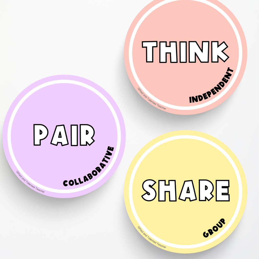 Think, Pair, Share Icons - School Doodles