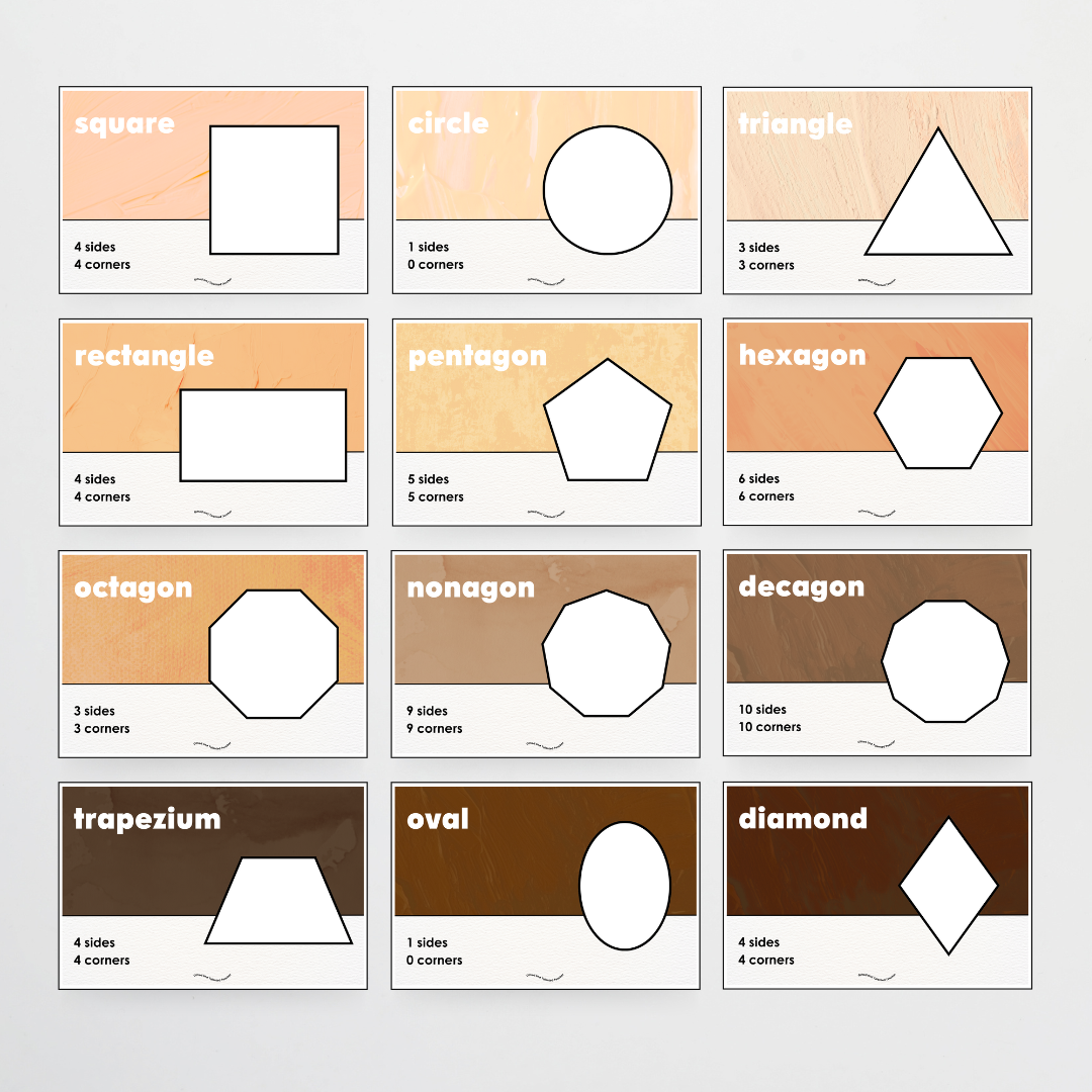2D Shape Posters- Neutral Classroom Decor