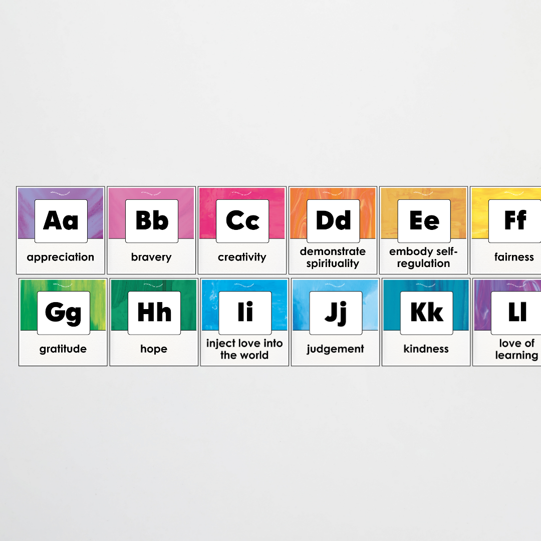 A-Z Character Strengths - Australian Fauna and Flora Classroom Decor