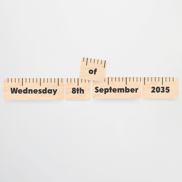 School Ruler Flip Calendar - Neutral Classroom Decor Teacher Resource