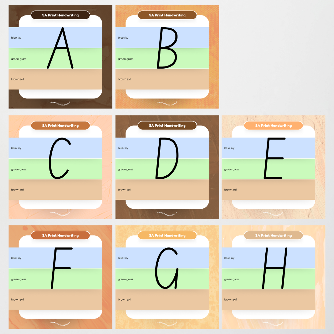 South Australian Print Font: Sky, Grass, Soil Handwriting Posters - Neutral