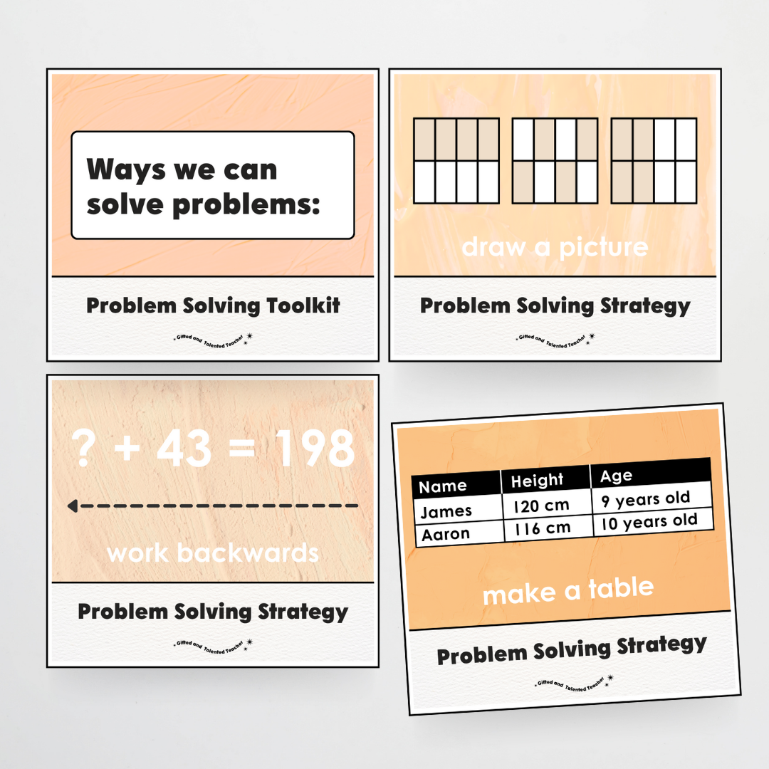 Upper Grades Problem Solving Strategy Toolkit: Neutral Classroom Decor