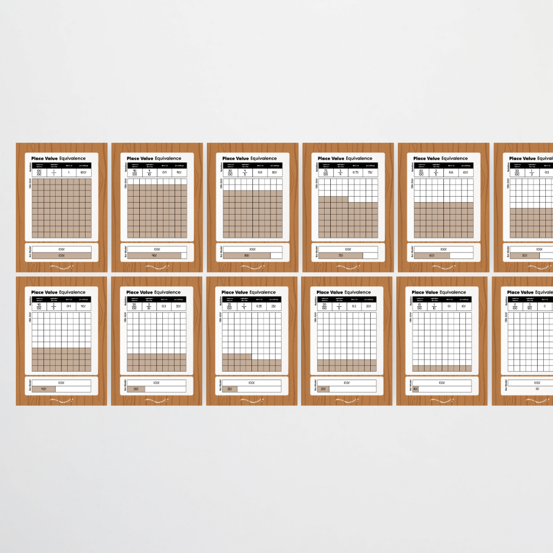 Place Value Equivalence Posters: Benchmark Fractions - Back To School Classroom Decor