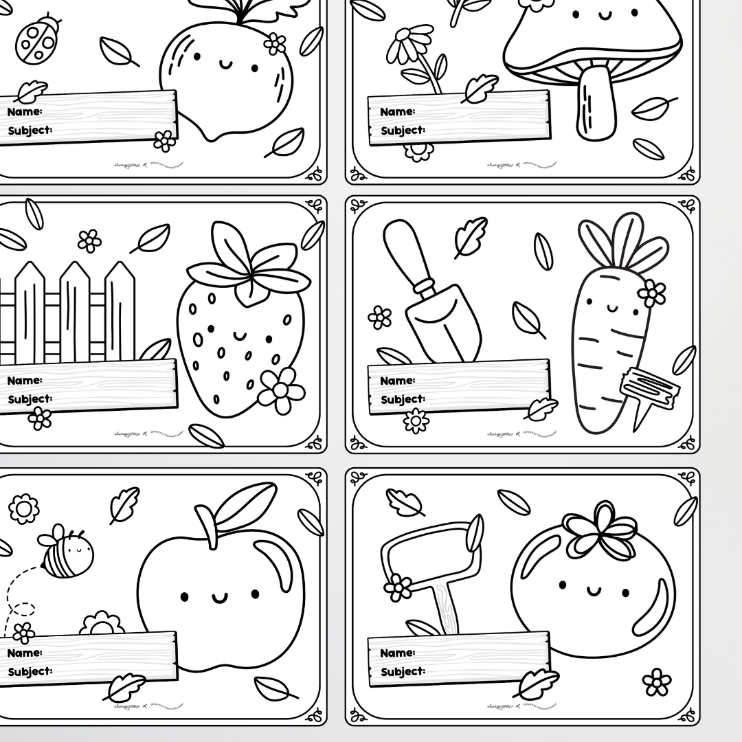 Book Covers - Line Art Farmers Market Classroom Decor - Teacher Resources & Classroom Decor