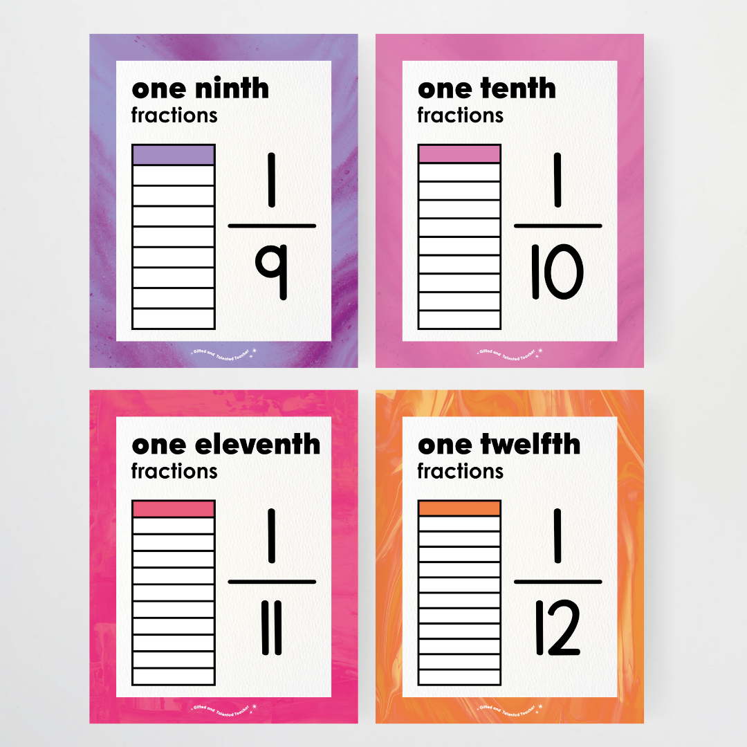 Fractions Posters Wall Display Resource - Australian Fauna and Flora Classroom Decor