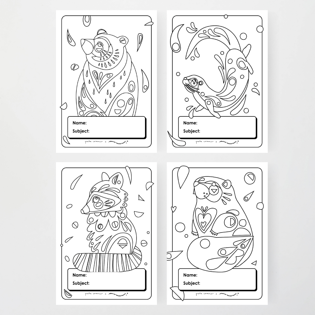 Book Covers Line Art - North America Classroom Decor - Teacher Resources & Classroom Decor