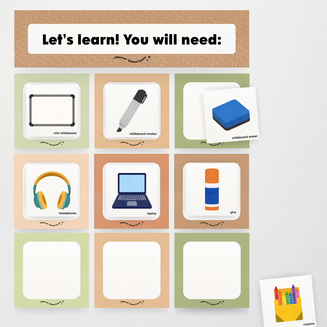Supplies You Will Need Classroom Display - Woodland Classroom Decor