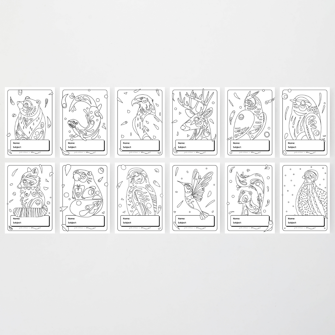 Book Covers Line Art - North America Classroom Decor - Teacher Resources & Classroom Decor